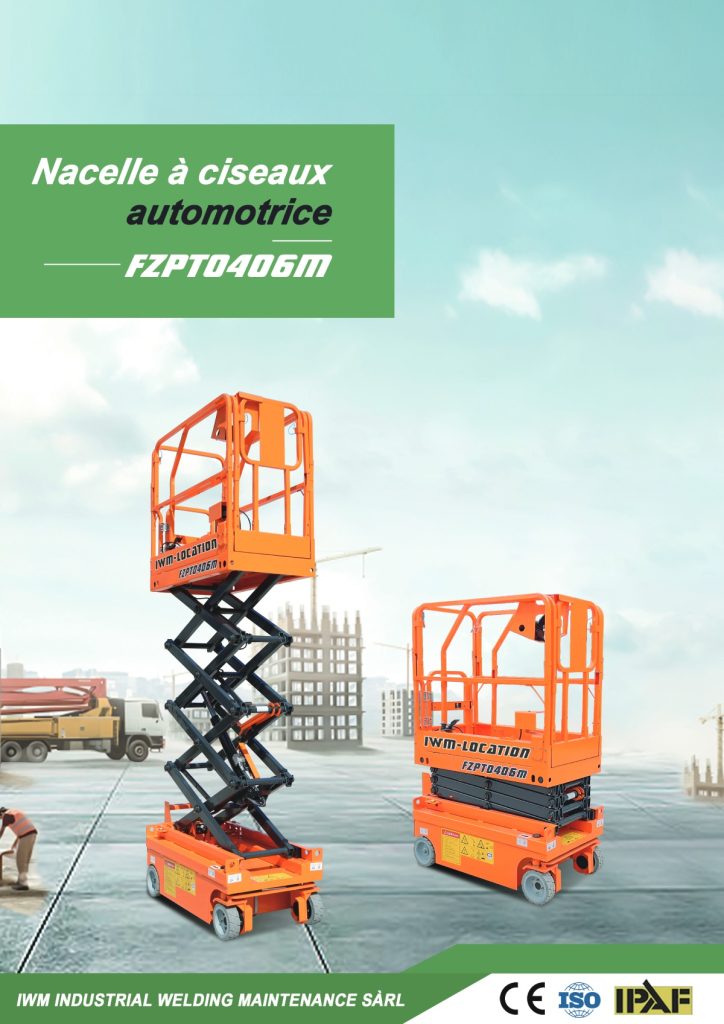 Nacelle à ciseaux automotrice orange