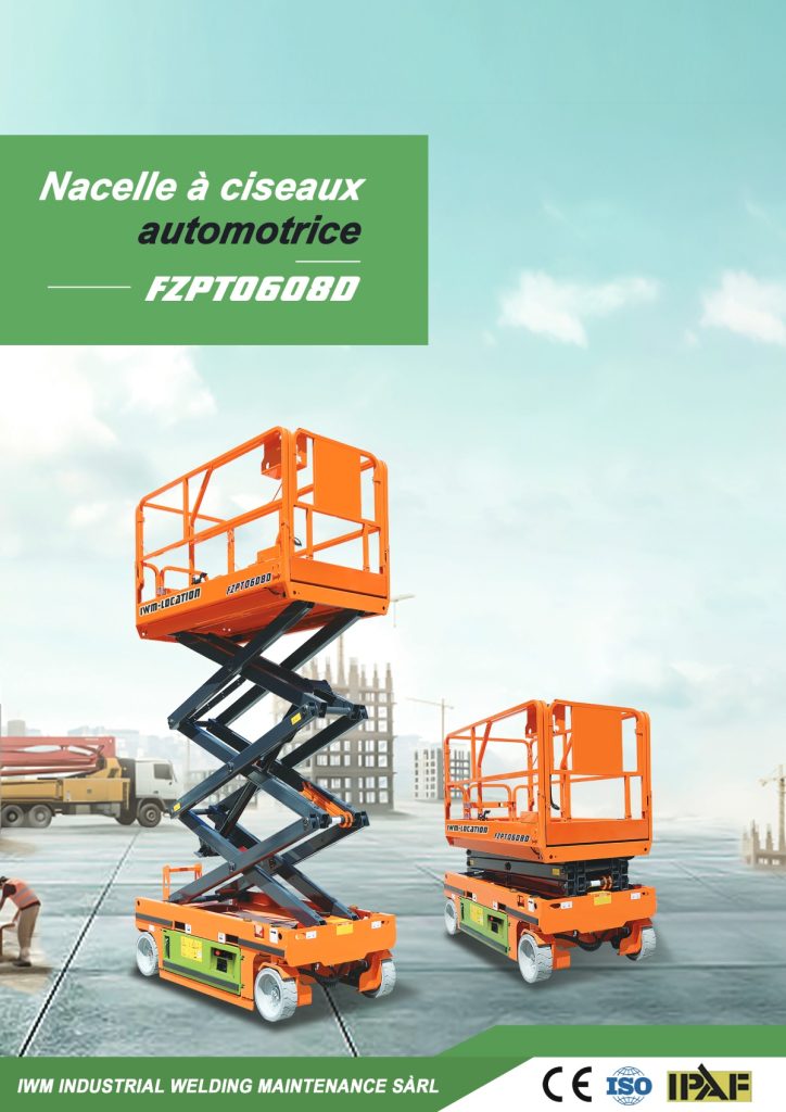 Nacelles à ciseaux sur chantier