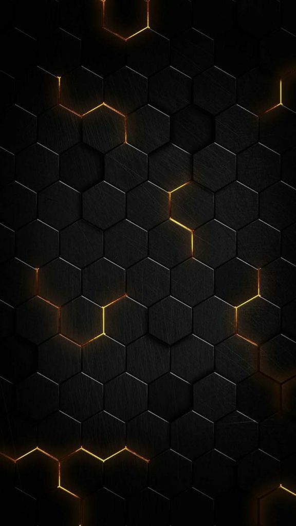 Motif hexagonal sur fond noir